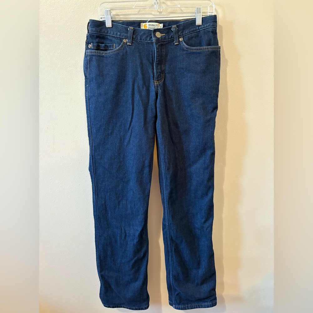 Carhartt Straight Leg Flannel Lined Jeans Womens size 8